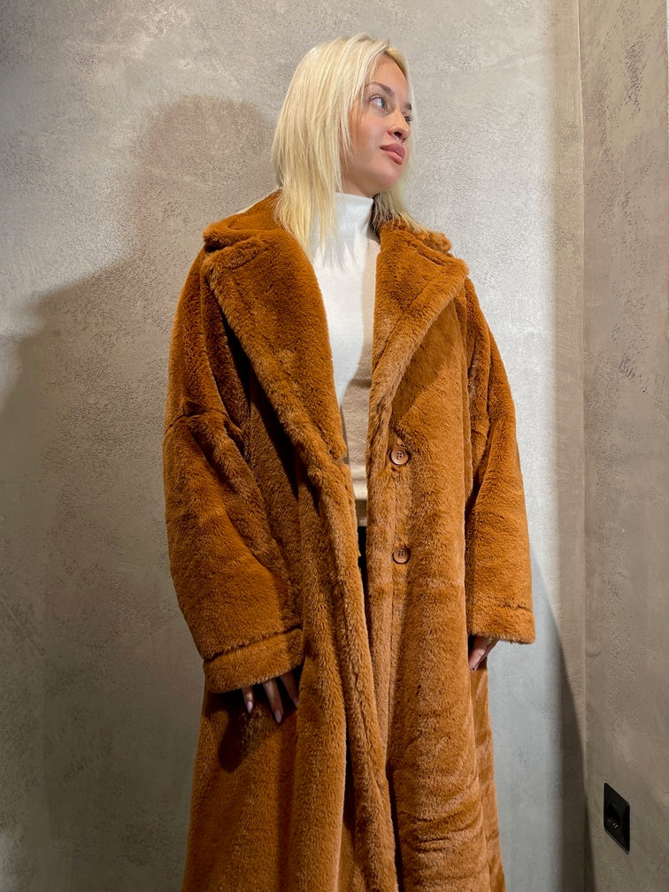 ROXY ECO FUR COAT CAMEL