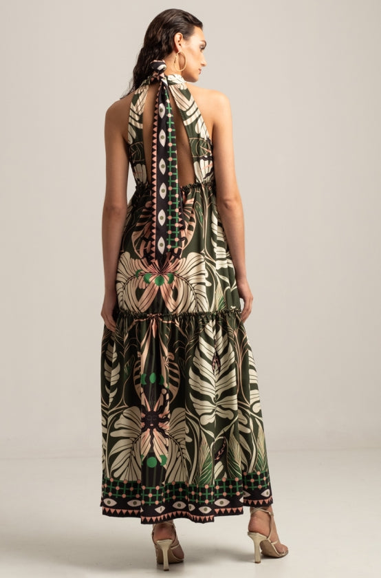 Peace & Chaos FOLIAGE MAXI TIE-ME DRESS - Vesta Donna 