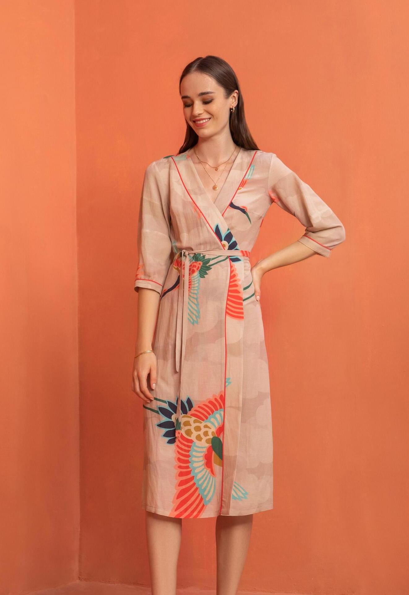 ARDEIDAE WRAP DRESS